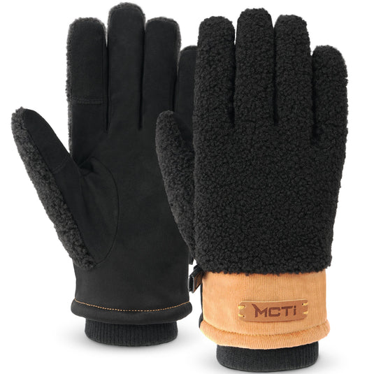 MCTi Winter Sherpa Gloves for Women Warm for Cold Weather Touchscreen Fleece Lining MCTi