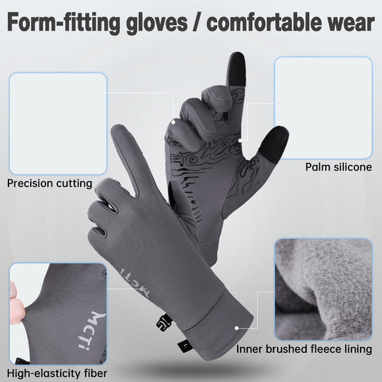 MCTi Winter Gloves for Men Women, Touch Screen Gloves with Conductive Microfiber, Palm Silicone, for Running Driving Hiking MCTi
