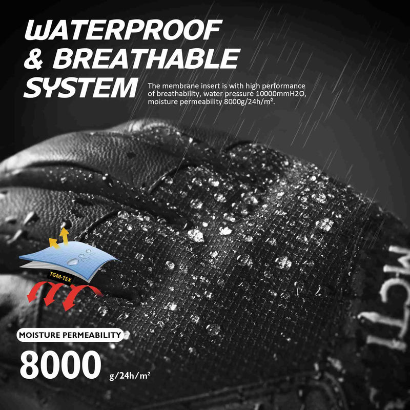 Load image into Gallery viewer, MCTi Leather Ski Gloves Men's Waterproof Touch Screen Long Gauntlet for Snowboarding Mountaineering MCTi