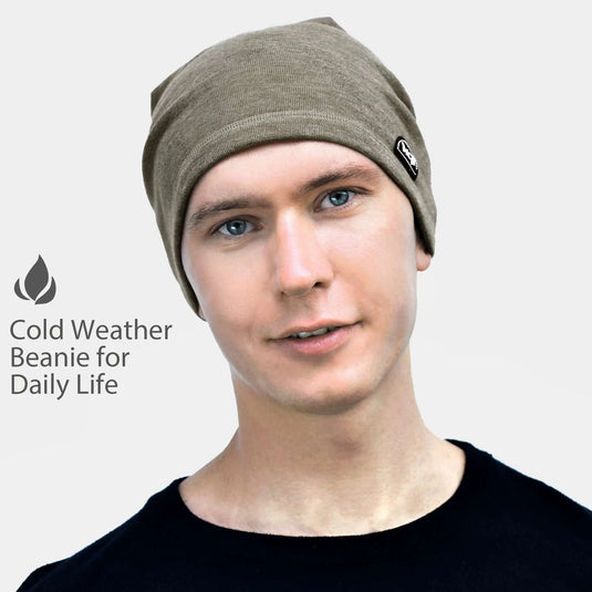 MCTi Lightweight Slouchy Beanie - Warm Stretchy Skull Cap for Running and Cycling MCTi