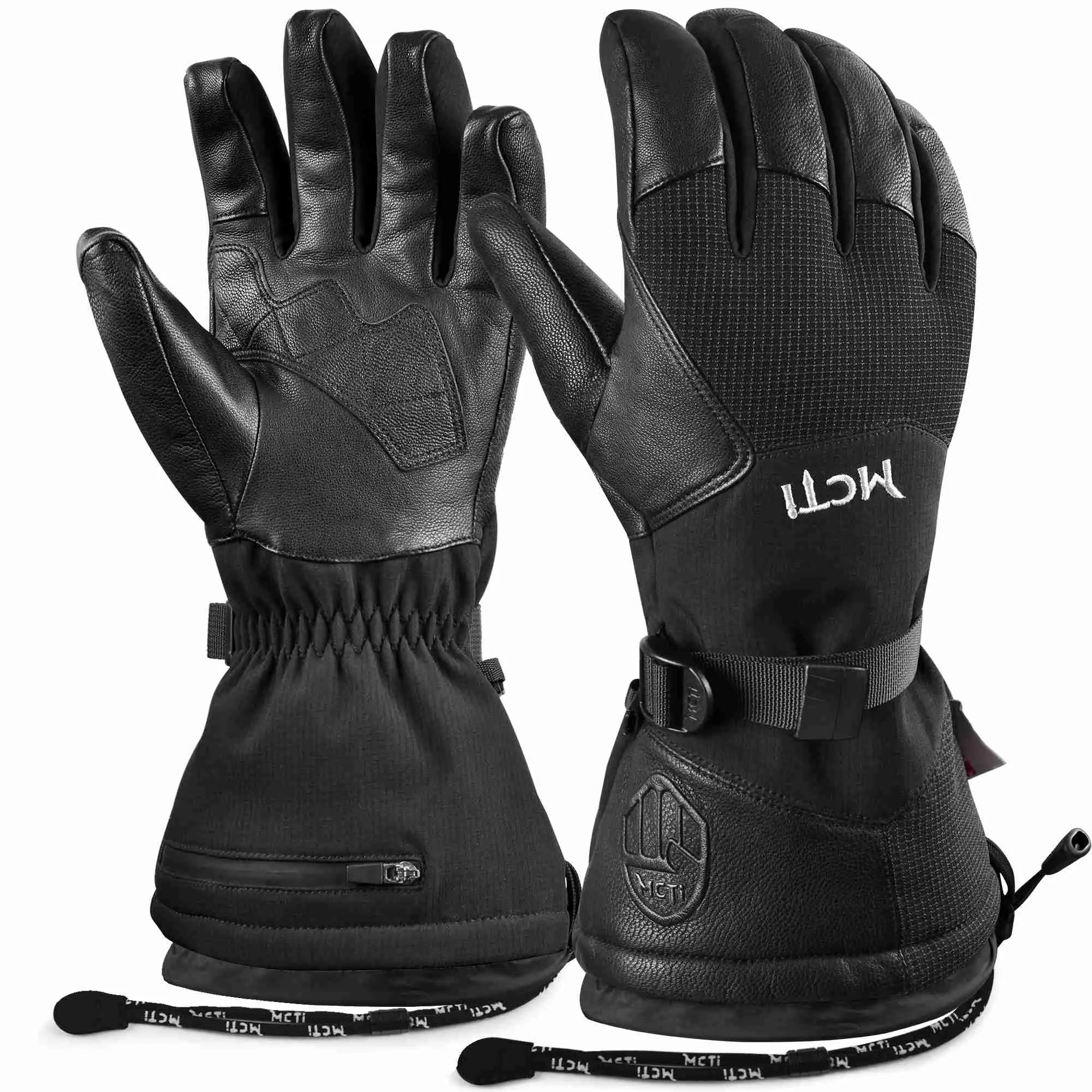 MCTi Goatskin Leather Ski Gloves Waterproof, Durable, Warm & Stylish