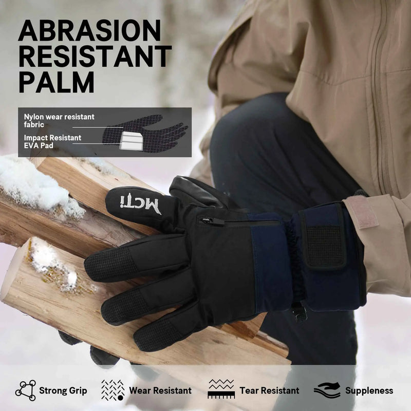 Load image into Gallery viewer, MCTi Snowboard Gloves Men's Waterproof Insulated Ski Gloves Winter with Abrasion Resistant Palm MCTi