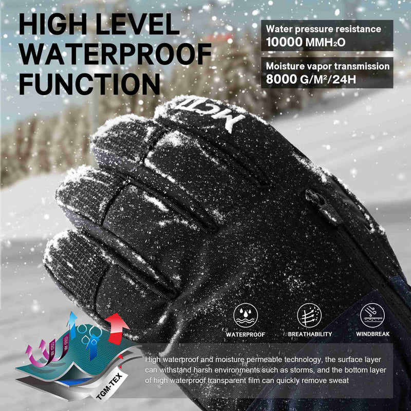 Load image into Gallery viewer, MCTi Snowboard Gloves Men's Waterproof Insulated Ski Gloves Winter with Abrasion Resistant Palm MCTi