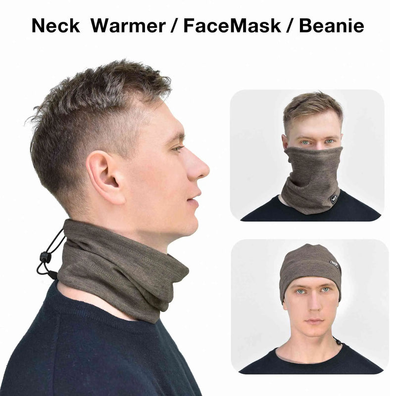 Load image into Gallery viewer, MCTi Soft Neck Warmer - Adjustable Fleece Scarf and Beanie Hat for Winter Sports MCTi