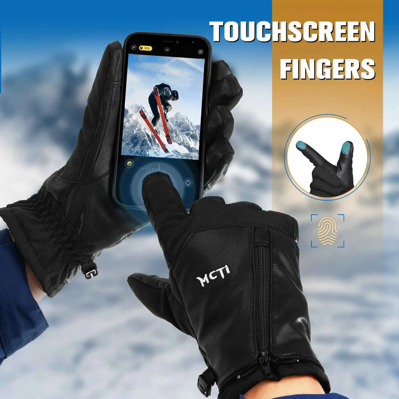 Load image into Gallery viewer, MCTi Winter Gloves Waterproof Warm for Cold Weather Touchscreen Zipper Gloves for Men Women MCTi