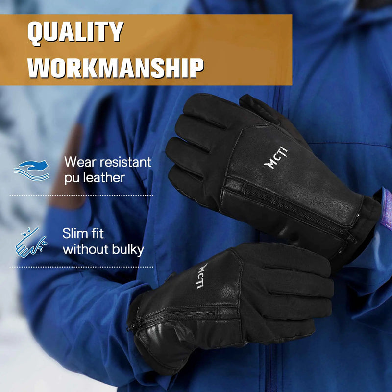 Load image into Gallery viewer, MCTi Winter Gloves Waterproof Warm for Cold Weather Touchscreen Zipper Gloves for Men Women MCTi