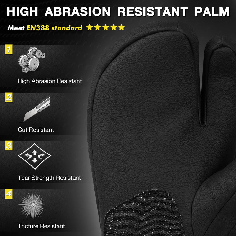 Load image into Gallery viewer, MCTi Snowboard Gloves with Wrist Guard 3-Finger Waterproof Mittens for Winter Snow Skiing MCTi