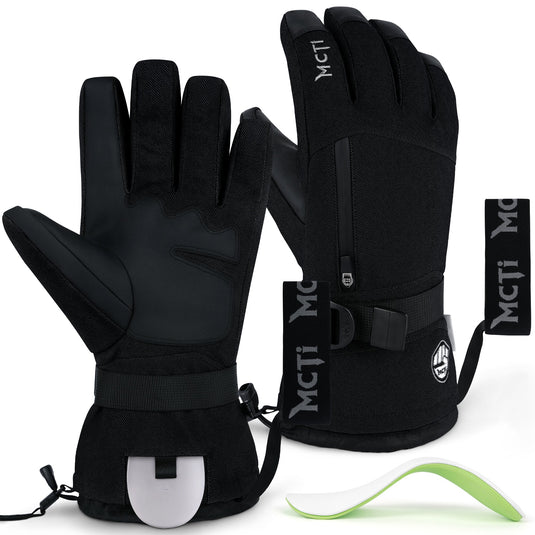 MCTi Pro Wrist Support Ski Gloves for Men, Waterproof Snowboard Gloves with Wrist Guard, 3M Thinsulate, High Abrasion Resistance MCTi