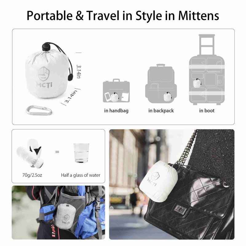 Load image into Gallery viewer, White MCTi Women's Goose Down Mittens: Portable & stylish.