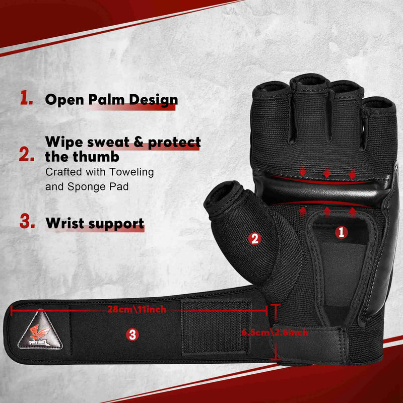 Load image into Gallery viewer, Xinluying MMA Gloves Punch Bag Training Martial Arts Sparring Grappling Kickboxing Muay Thai Boxing Gloves, Thickened Knuckle Pads,Widen The Wristband,Fingerless Rub Resistance Mitts for Men Women Xinluying