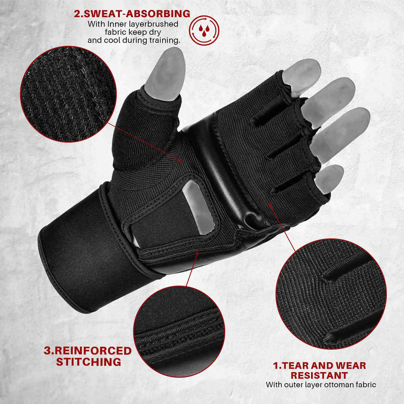 Load image into Gallery viewer, Xinluying MMA Gloves Punch Bag Training Martial Arts Sparring Grappling Kickboxing Muay Thai Boxing Gloves, Thickened Knuckle Pads,Widen The Wristband,Fingerless Rub Resistance Mitts for Men Women Xinluying