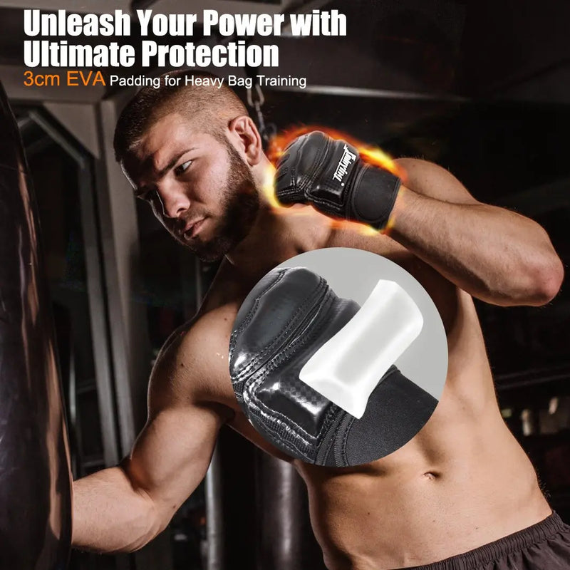 Load image into Gallery viewer, Xinluying PU Leather MMA Training Gloves - Multiple Sizes with Wrist Wraps Xinluying