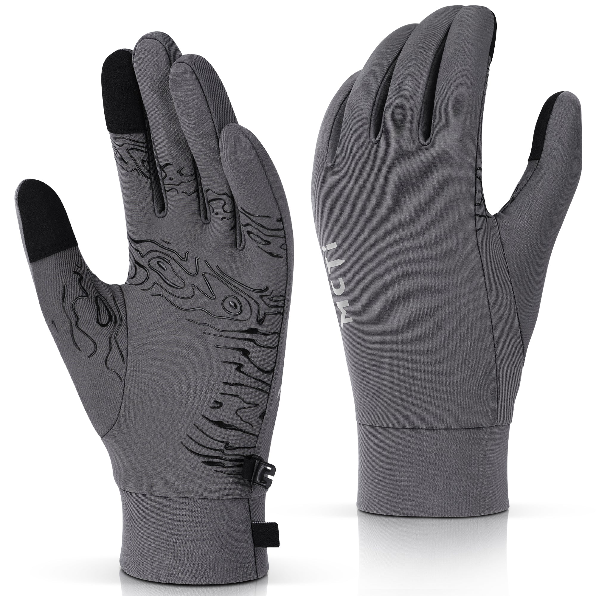 MCTi Lightweight Touchscreen Gloves with Silicone Grip Gray / S
