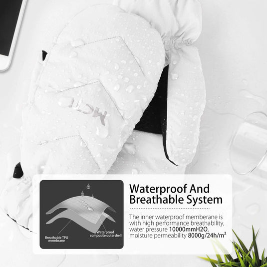 MCTi Women's Goose Down Mittens: Waterproof & breathable for all-day warmth
