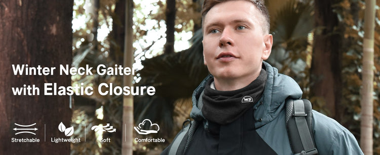 Characteristics of MCTi Winter Neck Gaiter with Elastic Closure: Stretchable, lightweight, soft, and comfortable.