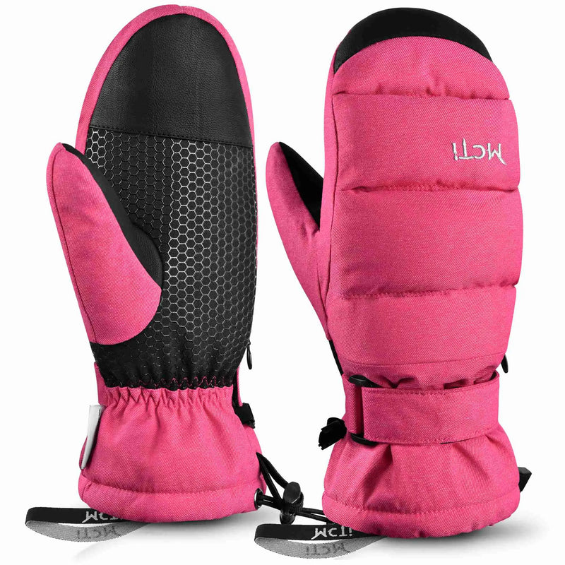 Load image into Gallery viewer, MCTi Ski Mittens Women's Snow Mitten Touch Screen Waterproof Insulated Quilted Mitts with Hidden Zipper MCTi