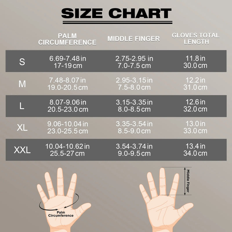 Load image into Gallery viewer, ski gloves men size chart