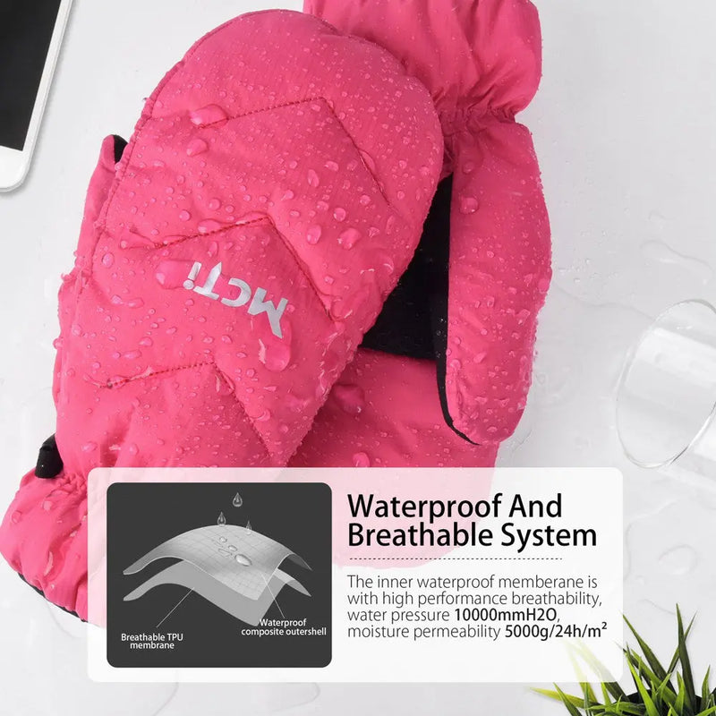 Load image into Gallery viewer, MCTi Women's Goose Down Mittens Waterproof Touch Screen Packable Ultra Light Snow Mitts MCTi