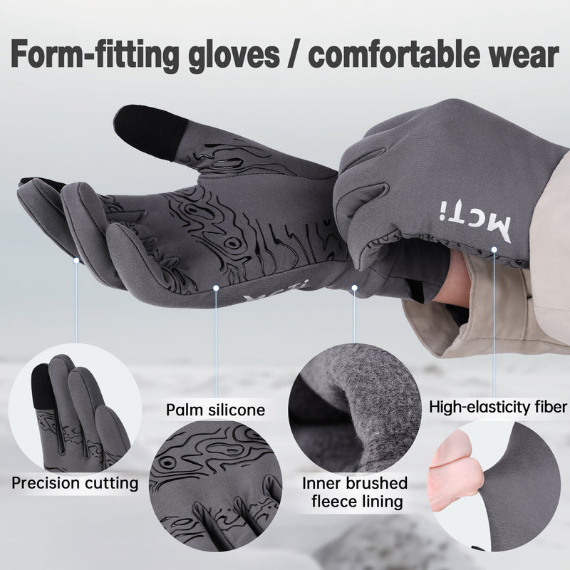 Load image into Gallery viewer, MCTi Winter Gloves for Men Women, Touch Screen Gloves with Conductive Microfiber, Palm Silicone, for Running Driving Hiking MCTi
