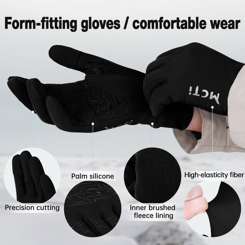 Load image into Gallery viewer, MCTi Winter Gloves for Men Women, Touch Screen Gloves with Conductive Microfiber, Palm Silicone, for Running Driving Hiking MCTi
