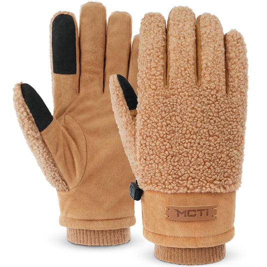 MCTi Winter Sherpa Gloves for Women Warm for Cold Weather Touchscreen Fleece Lining MCTi