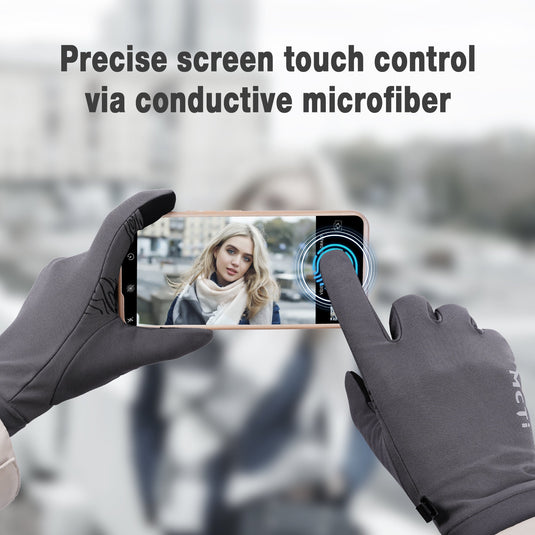 MCTi Winter Gloves for Men Women, Touch Screen Gloves with Conductive Microfiber, Palm Silicone, for Running Driving Hiking MCTi