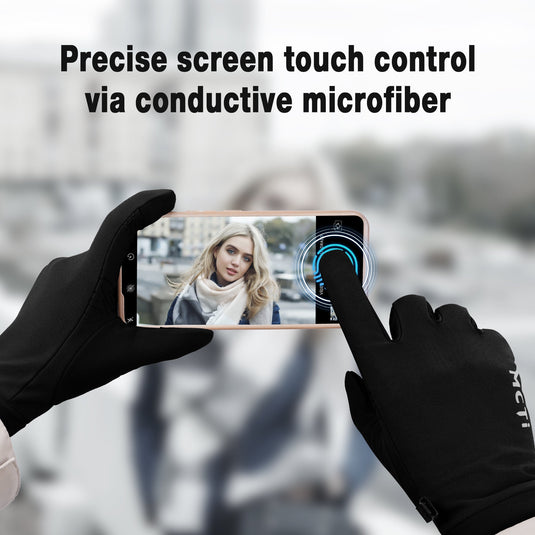 MCTi Winter Gloves for Men Women, Touch Screen Gloves with Conductive Microfiber, Palm Silicone, for Running Driving Hiking MCTi