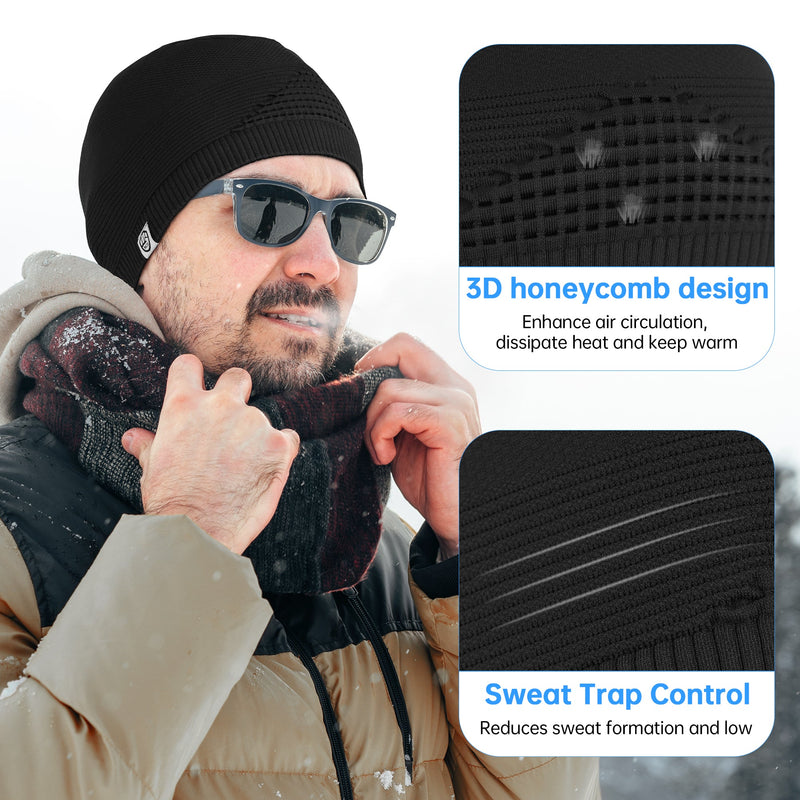 Load image into Gallery viewer, MCTi Mens Beanie Skull Caps for Men Women Thermal Helmet Liner Winter Running Hat for Skiing Hiking Outdoor Sports MCTi

