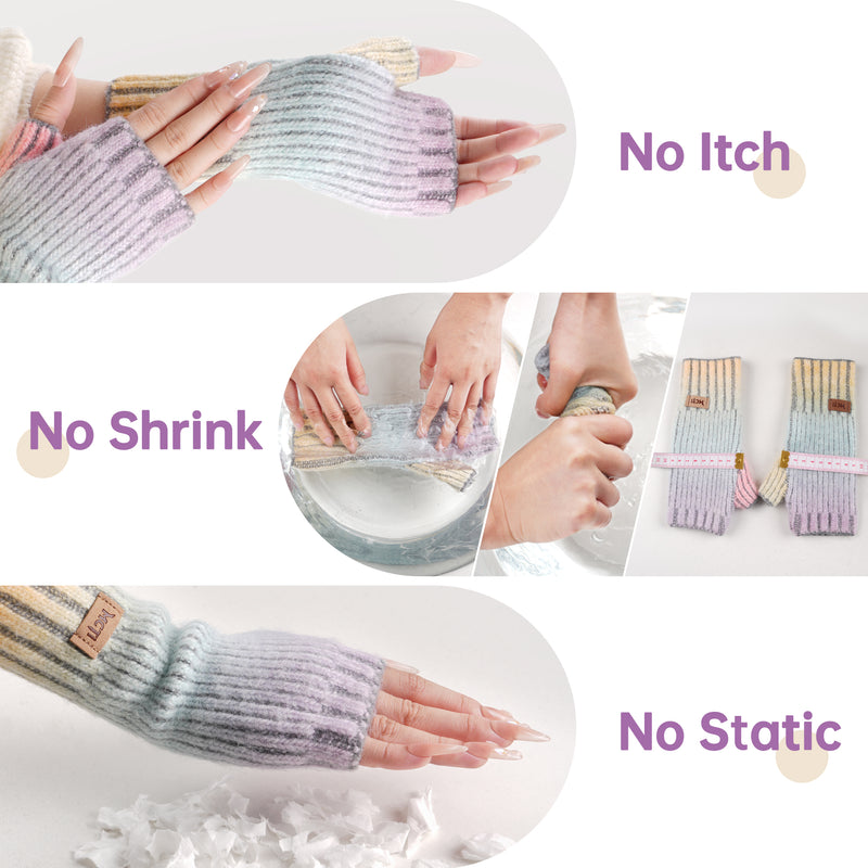 Load image into Gallery viewer, MCTi Winter Gloves for Women, Fingerless Mittens Knitted, Typing Gloves with Long Wrist Cuff, Warm for Cold Weather
