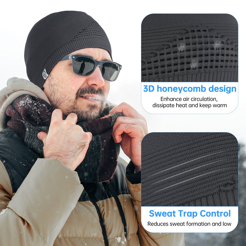 Load image into Gallery viewer, MCTi Mens Beanie Skull Caps for Men Women Thermal Helmet Liner Winter Running Hat for Skiing Hiking Outdoor Sports MCTi
