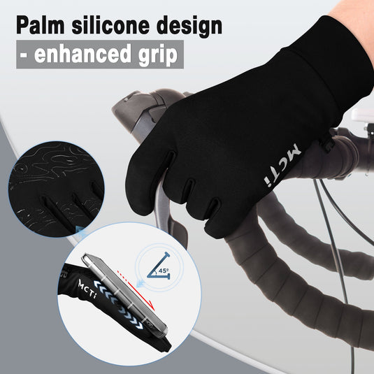 MCTi Winter Gloves for Men Women, Touch Screen Gloves with Conductive Microfiber, Palm Silicone, for Running Driving Hiking MCTi