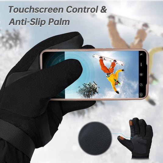 MCTi Pro Wrist Support Ski Gloves for Men, Waterproof Snowboard Gloves with Wrist Guard, 3M Thinsulate, High Abrasion Resistance MCTi