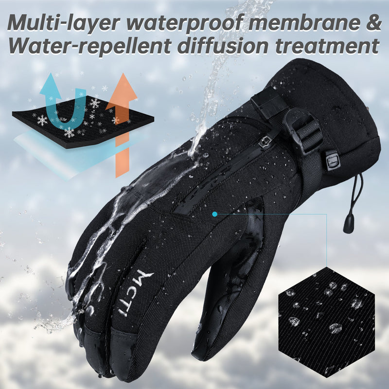 Load image into Gallery viewer, MCTi Pro Wrist Support Ski Gloves for Men, Waterproof Snowboard Gloves with Wrist Guard, 3M Thinsulate, High Abrasion Resistance MCTi

