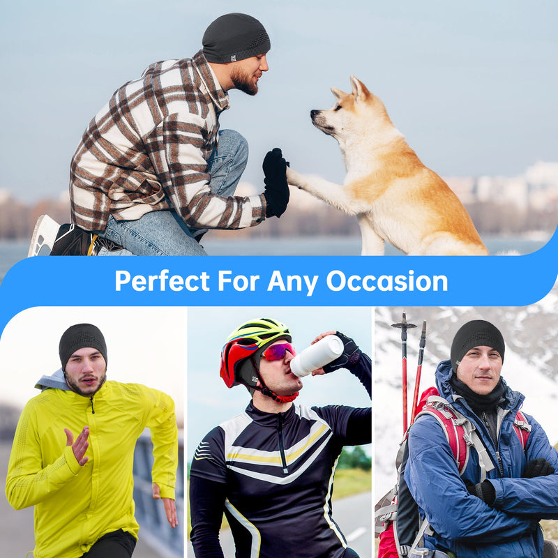 Load image into Gallery viewer, MCTi Mens Beanie Skull Caps for Men Women Thermal Helmet Liner Winter Running Hat for Skiing Hiking Outdoor Sports MCTi
