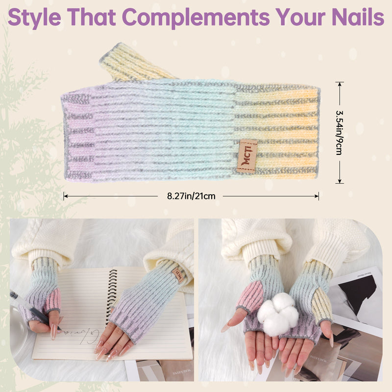 Load image into Gallery viewer, MCTi Winter Gloves for Women, Fingerless Mittens Knitted, Typing Gloves with Long Wrist Cuff, Warm for Cold Weather MCTi
