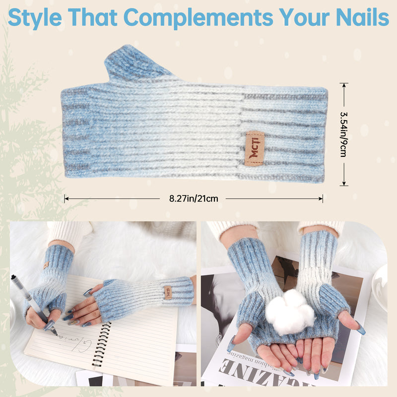 Load image into Gallery viewer, MCTi Winter Gloves for Women, Fingerless Mittens Knitted, Typing Gloves with Long Wrist Cuff, Warm for Cold Weather
