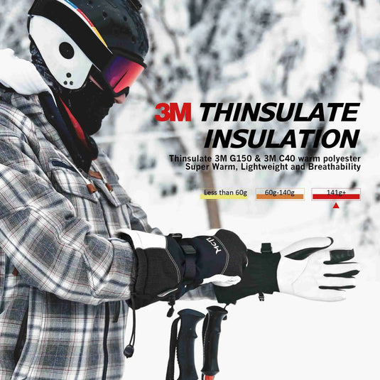 Mcti waterproof mens ski gloves winter warm store 3m thinsulate snowboard snowmobile cold weather gloves