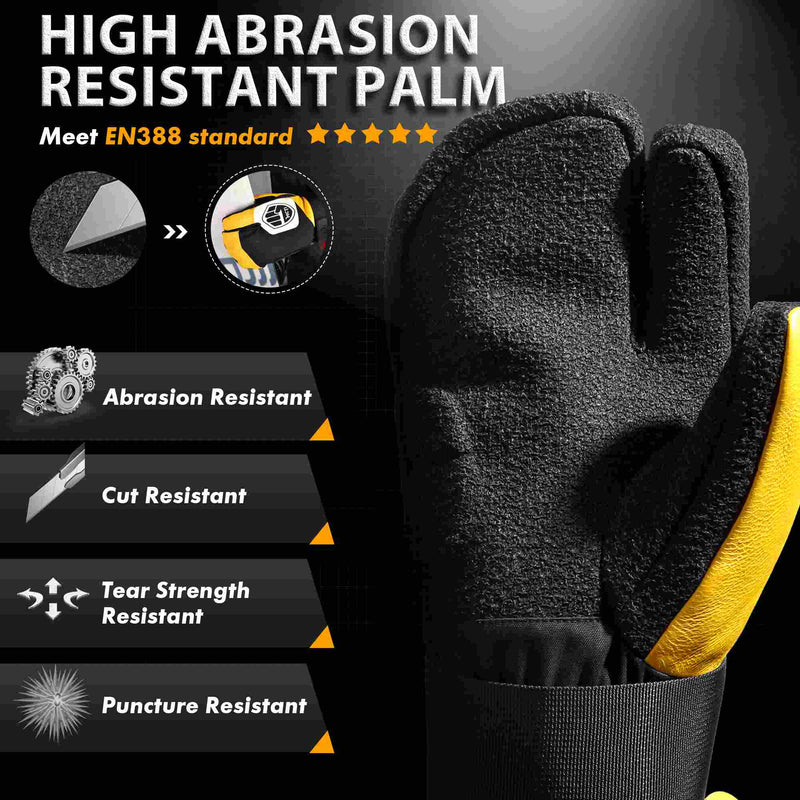 Load image into Gallery viewer, MCTi Snowboard Gloves with Wrist Guard 3-Finger Abrasion Resistant Gloves Waterproof for Winter Snow Skiing MCTi
