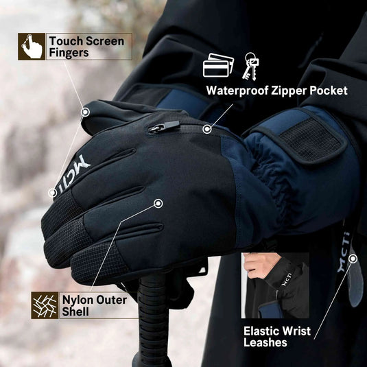 MCTi Winter Insulated Gloves - Lightweight, Warm, and Waterproof Black / S