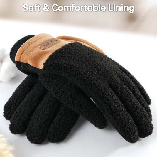 MCTi Winter Sherpa Gloves for Women Warm for Cold Weather Touchscreen Fleece Lining MCTi