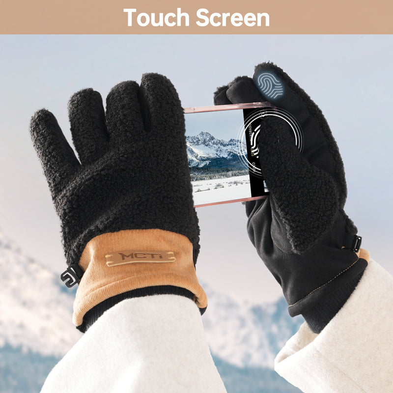 Load image into Gallery viewer, MCTi Winter Sherpa Gloves for Women Warm for Cold Weather Touchscreen Fleece Lining MCTi
