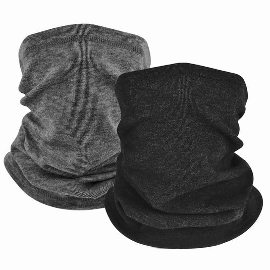Crow Black & Charcoal Grey MCTi Winter Neck Gaiter Set: Stylish cold weather accessories.
