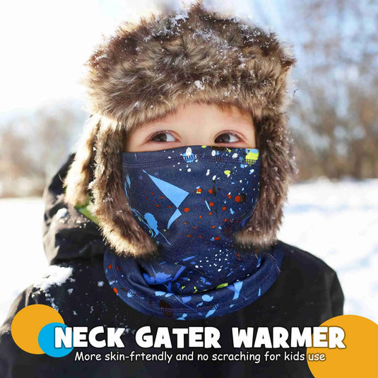 MCTI Kids Winter Neck Gaiter with health care fabric, designed for ages 7-12: Breathable, skin-friendly, thick, and durable for essential outdoor activities.