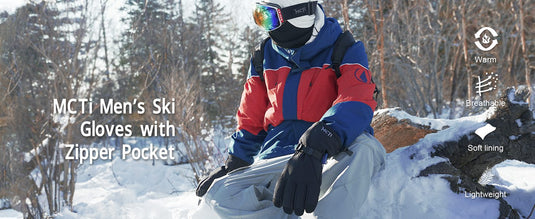 MCTi Men's Ski Gloves: Warm, breathable, soft lining, lightweight.
