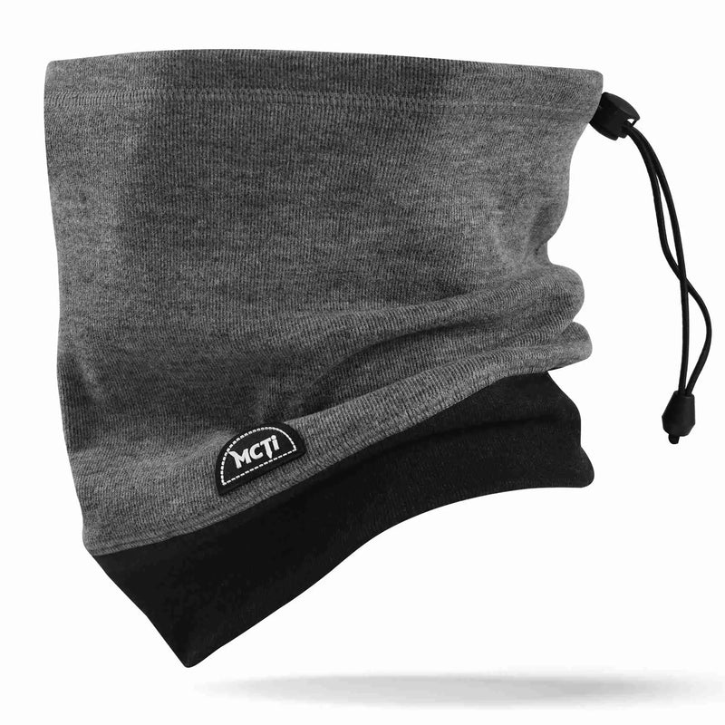 Load image into Gallery viewer, MCTI Winter Neck Gaiter: Elastic Closure, Charcoal Gray Raven Black.
