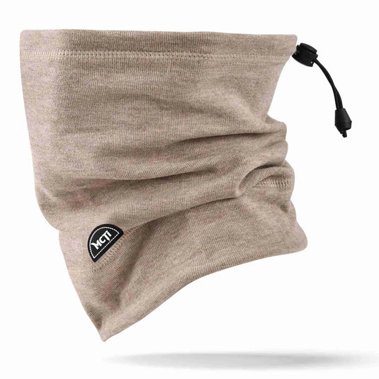 MCTI Winter Neck Gaiter: Elastic Closure, Dark Taupe Heather