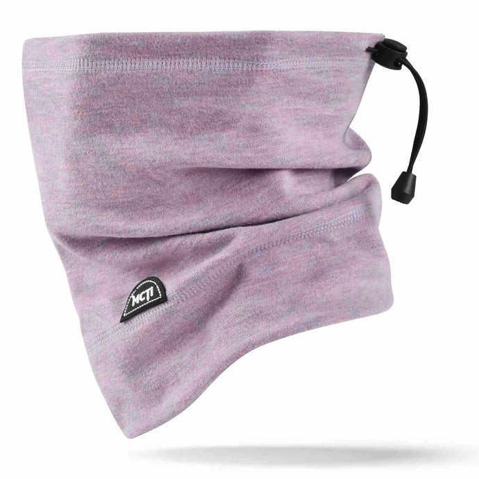 MCTI Winter Neck Gaiter: Elastic Closure, Light Purple.