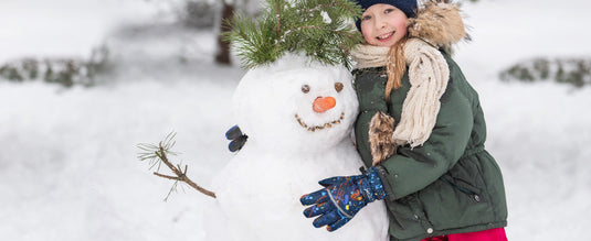 Waterproof Kids Gloves with Long Knitted Cuff