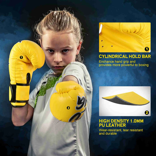 Kids Boxing Gloves Punching Bag Kickboxing Training MMA Muay Thai for Boys Girls Xinluying