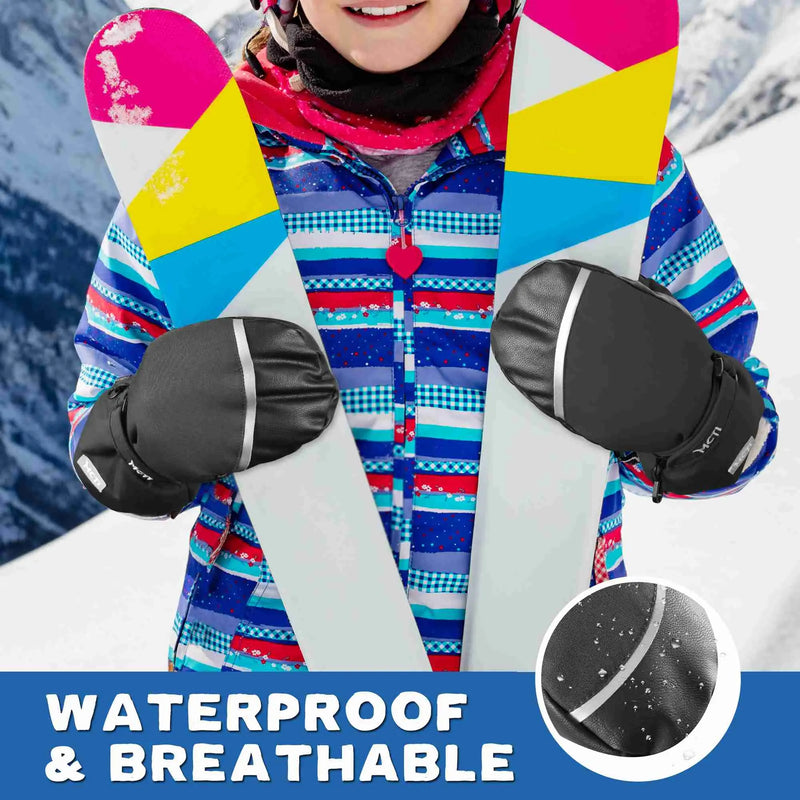 MCTi Guantes Esquí Niños Impermeables Manoplas Nieve Invierno Forro Polar  Cálido Niña : : Moda